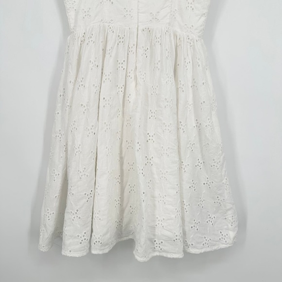 ZARA Mini Dress Openwork Embroidered Eyelet V-Neck Spaghetti Strap Cottagecore - Picture 12 of 13